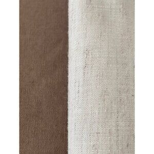 Fabric Ivory Brown Quilting sewing Arts Crafts Remnants VTG